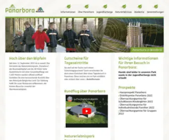 Panarbora.de(Jugendherberge und Naturerlebnispark) Screenshot