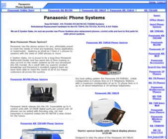 PanasonicPhonesystems.com(This webpage) Screenshot