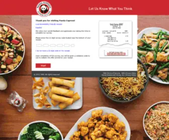 Pandaguestexperience.com(Panda Express Feedback) Screenshot