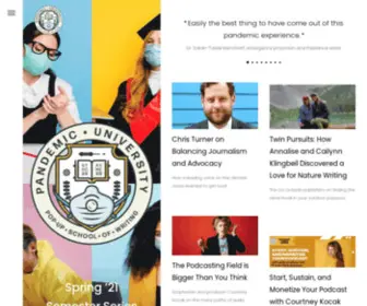 Pandemicuniversity.com(Pop-up School of Writing) Screenshot