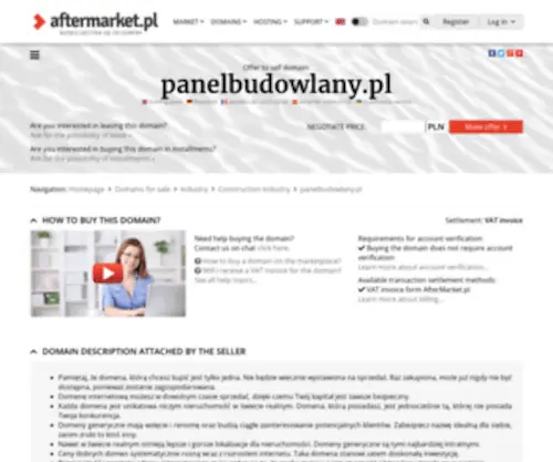 Panelbudowlany.pl(Cena domeny: 3170 PLN (do negocjacji)) Screenshot