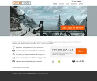 Panframe.com(High performance panoramic 360° VR video SDK) Screenshot