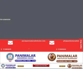 Panimalaradmission.com(PANIMALAR GROUP OF INSTITUTIONS) Screenshot