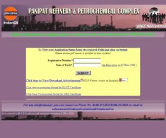 Panipatrefinery.in(IOCL Panipat Refinery & Petrochemical Complex Recruitment) Screenshot