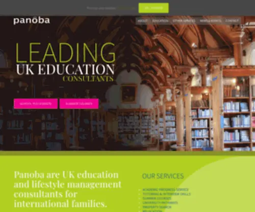 Panoba.co.uk(UK Education & Lifestyle Management Consultants for the Foreign Executive) Screenshot