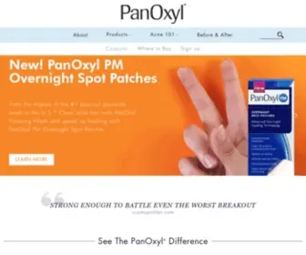 Panoxyl.com(Acne Treatment with Benzoyl Peroxide Formula) Screenshot