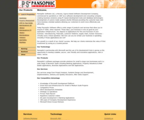 Pansophic.com.cy(Pansophic Software) Screenshot