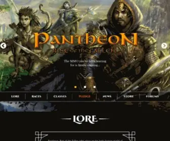 Pantheonmmo.com(The official website for Pantheon) Screenshot