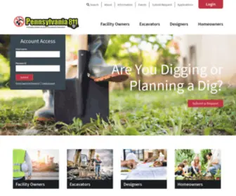 Paonecall.org(Pennsylvania One Call System) Screenshot