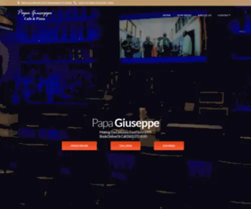 Papagiuseppecafe.com(Pizza Restaurant) Screenshot