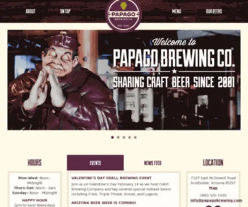Papagobrewing.com(Papago Brewing Co) Screenshot