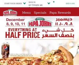 Papajohns.bh(Order Papa John's Pizza online) Screenshot