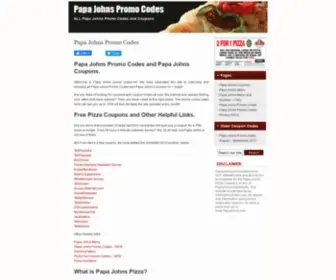 Papajohnspromocodes.net(Papa Johns Promo Codes) Screenshot