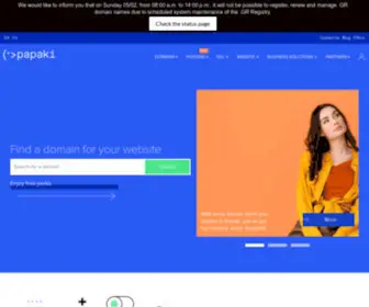 Papaki.com(Papaki is the No.1 domain name registrar in Greece and) Screenshot