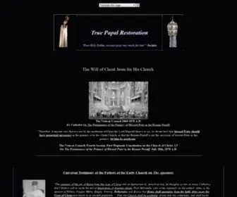 Papalrestoration.com(True Papal Restoration) Screenshot
