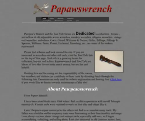 Papawswrench.com(Dedicated to collectors) Screenshot