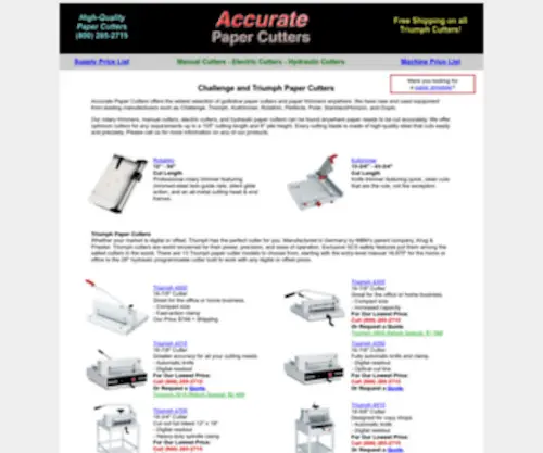 Paper-Cutter.net(Triumph Paper Cutters) Screenshot