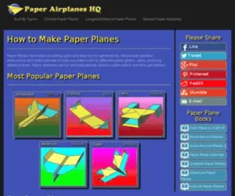Paperairplaneshq.com(50 Paper Airplanes) Screenshot