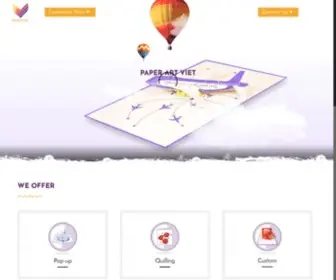 Paperartviet.com(3D Pop Up Cards Manufacturer and Supplier) Screenshot