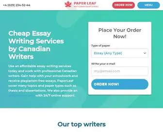 Paperleaf.ca(Cheap Essay Writing Service in Canada) Screenshot