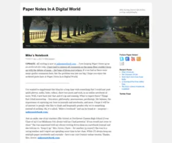 Papernotesblog.com(Paper Notes In A Digital World) Screenshot