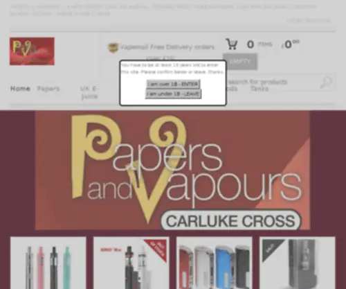 Papersandvapours.com(Papers and Vapours) Screenshot