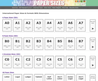 Papersizes.org(International Paper Sizes) Screenshot