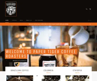 Papertigercoffee.com(Fresh brewed coffee drinks and roasted coffee beans produced daily on site 3rd wave speciality) Screenshot