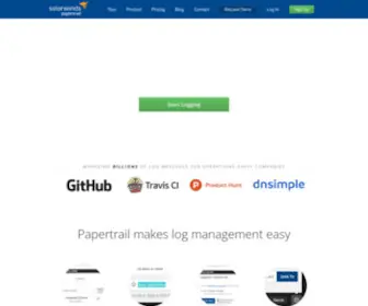Papertrail.com(Cloud-hosted log management, live in seconds) Screenshot