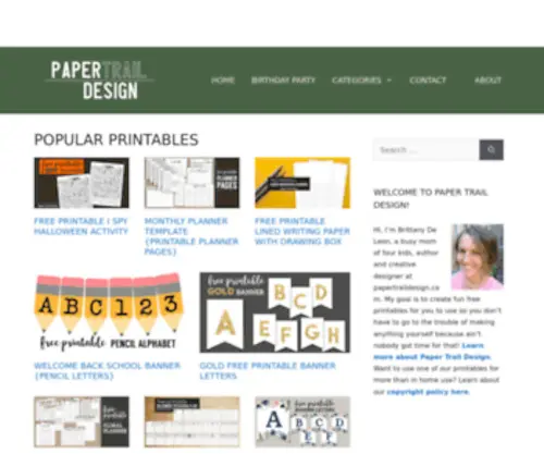 Papertraildesign.com(Free Printables to make your life easier) Screenshot