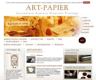 Papier-Czerpany.com.pl(ART-PAPIER Czerpalnia Papieru Flawiusz Pietrzyk) Screenshot