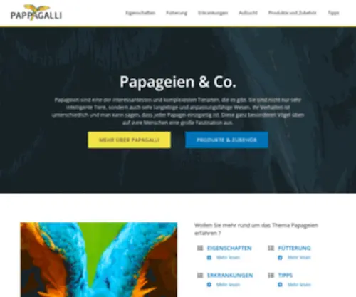 Pappagalli.ch(Startseite) Screenshot