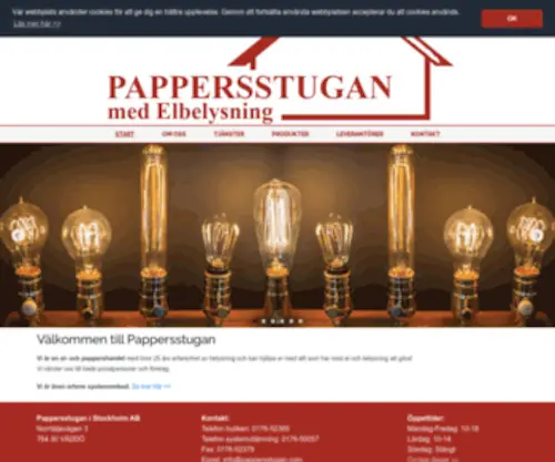 Pappersstugan.com(Start) Screenshot