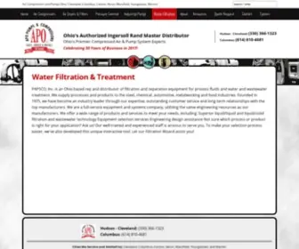 Papsco.com(Wastewater filtration) Screenshot