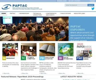 Paptac.ca(Pulp and Paper Technical Association of Canada (PAPTAC)) Screenshot