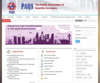 Paqs.net(The Pacific Association of Quantity Surveyors website) Screenshot