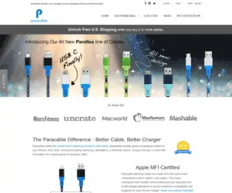 Paracable.com(Lightning, USB-C, and Micro USB Cables) Screenshot