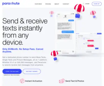 Parachutetext.com(Mass Texting Services & Bulk Email Marketing) Screenshot