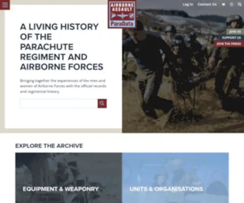 Paradata.org.uk(A living history of The Parachute Regiment and Airborne Forces) Screenshot