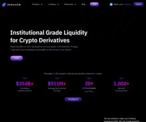 Paradigm.co(Institutional Grade Liquidity for Crypto Derivatives) Screenshot