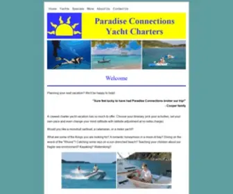 Paradiseconnections.com(Crewed Yacht Charters) Screenshot