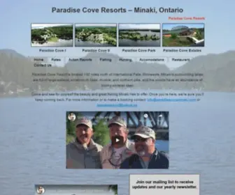 Paradisecoveminaki.com(Minaki, Ontario) Screenshot