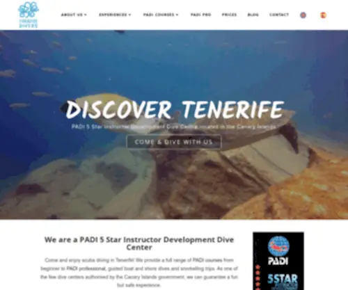 Paradisedivers.co.uk(Scuba Diving Tenerife) Screenshot
