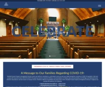 Paradisefuneralchapel.com(Saginaw & Lansing) Screenshot