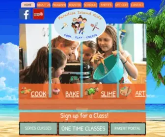 Paradiseislandkids.com(Kid's Cooking and Crafts in Westborough) Screenshot