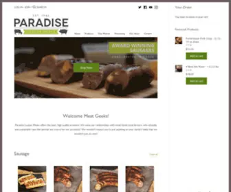 Paradisemeats.com(Paradise Meats) Screenshot