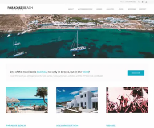 Paradisemykonos.com(Paradise Beach Resort) Screenshot