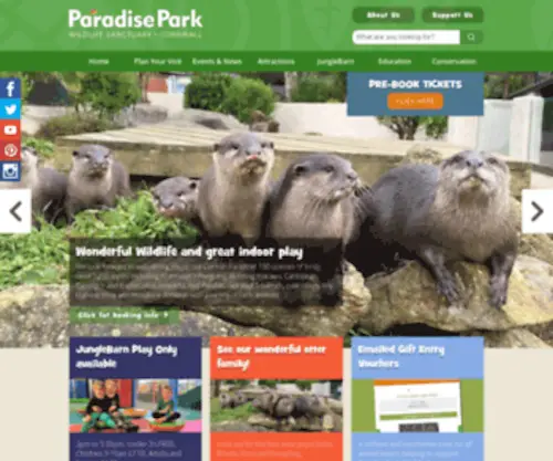 Paradisepark.org.uk(Paradise Park Wildlife Sanctuary and JungleBarn Play) Screenshot