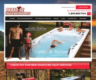 Paradisespas.com(Paradise Spas & Motorsports) Screenshot