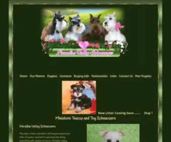 Paradisevalleyschnauzers.com(Miniature Toy Teacup Schnauzers for Sale) Screenshot